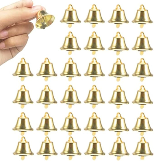 60PCS 26mm/1inch Gold Bells Mini Liberty Bells for Crafts Favor Decorating and Making Wind Chimes