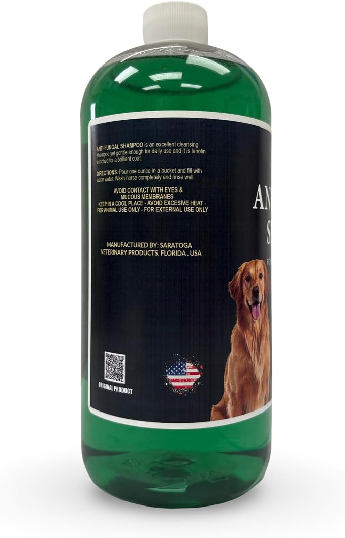 Saratoga Veterinary Product Antifungal Shampoo for Horses - Antibacterial Horse Shampoo and Conditioner - Effective Antifungal Horse Shampoo - Professional Quality Equine Care (32 Fl Oz.)