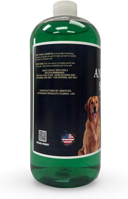 Saratoga Veterinary Product Antifungal Shampoo for Horses - Antibacterial Horse Shampoo and Conditioner - Effective Antifungal Horse Shampoo - Professional Quality Equine Care (32 Fl Oz.)
