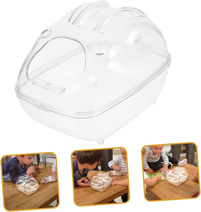 Hamster Sand Bath Container Easy to Clean Transparent Bathhouse for Small Animals Multi-Purpose Gerbil Shower Box and Litter Box for Dwarf Hamsters and Guinea Pigs