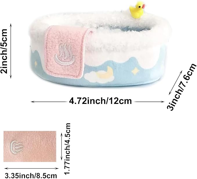Blue Cotton Small Animals Bed, Hamster Bathtub Accessories Cage Toys, Relax Habitat Cozy Sleep Pad Rest Nest for Hamster/Guinea Pigs/Hedgehog/Squirrel/Mice/Chinchilla/Ferret Rat