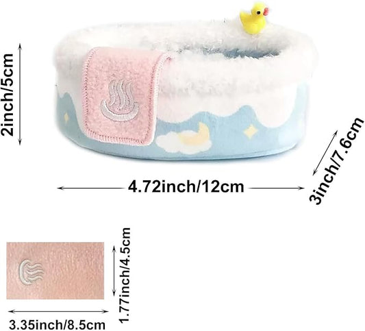 Blue Cotton Small Animals Bed, Hamster Bathtub Accessories Cage Toys, Relax Habitat Cozy Sleep Pad Rest Nest for Hamster/Guinea Pigs/Hedgehog/Squirrel/Mice/Chinchilla/Ferret Rat