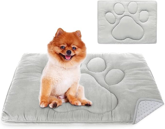 Coldwind Dog Crate Pad(18"x 24"), Mats for Sleeping, Breathable Crate Bed Kennel Pad,Dark Colored to Hide Stains, Grey