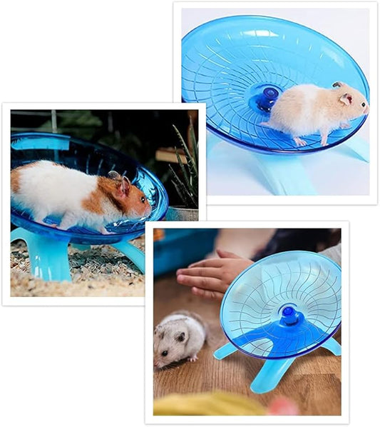 Plastic Hamster Wheel - Silent Running Exercise Wheel for Syrian Hamster, Hedgehog, Gerbils, Mice, Guinea Pig, Chinchilla, Small Animals, Pets, 7 Inch