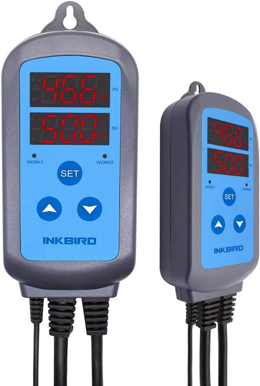 Humidity Controller IHC200 Inkbird Humidistat Mushroom Greenhouse Pre Wired Outlet Dual Stage Humidifier Dehumidifier.