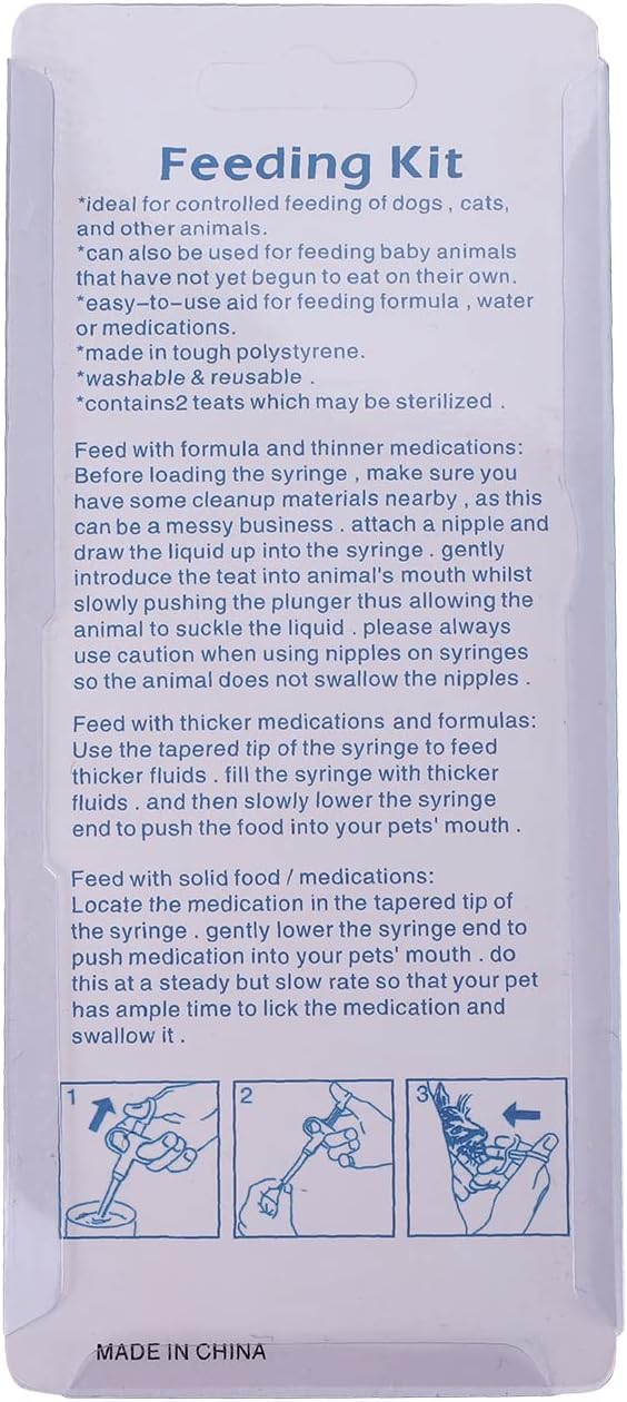 Ibluelover 2 Pcs Cat Dog Pill Shooter Pet Pill Water Feeder 2 Silicone Tips Syringes Puppy Tablet Feeding Dispenser Animals Feeding Tool Accessories for Cats Dogs Hamsters