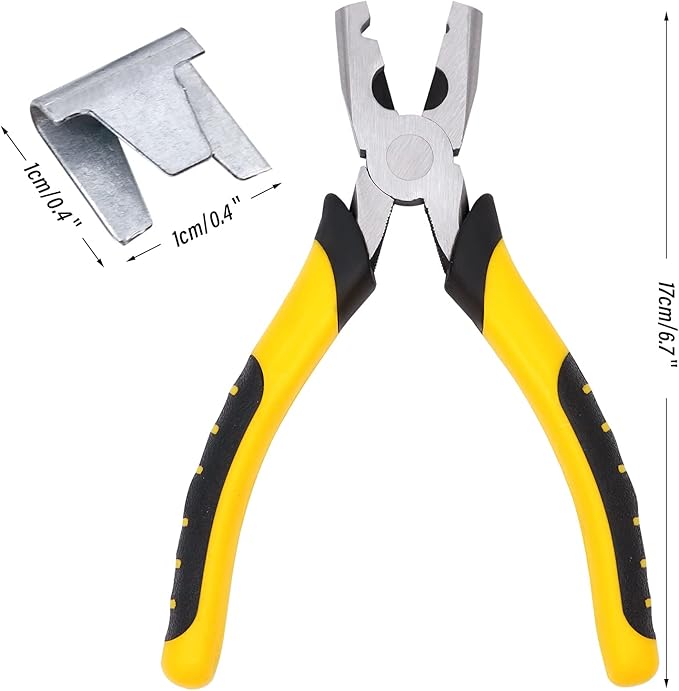 900pcs Rabbit Chicken Wire Cage Clips with Fence Pliers Hog Rings Snap-Ring Pliers Wire Clamp Tool Fasten Clips Buckle Pliers for Building Installation Wire Cage Pet Bird Quail