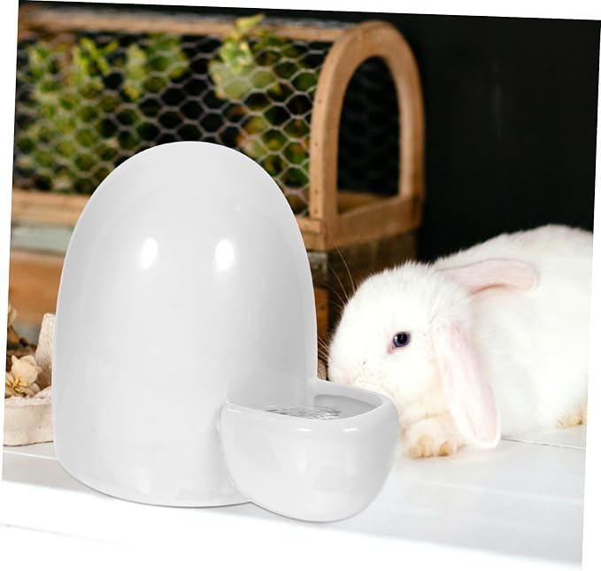 Milisten Ceramic Water Dispenser for Small Pets 3.54X4.33X2.95 Inch Self-Dispensing Pet Water Bowl Automatic Feeder for Hamsters Rabbits Ferrets