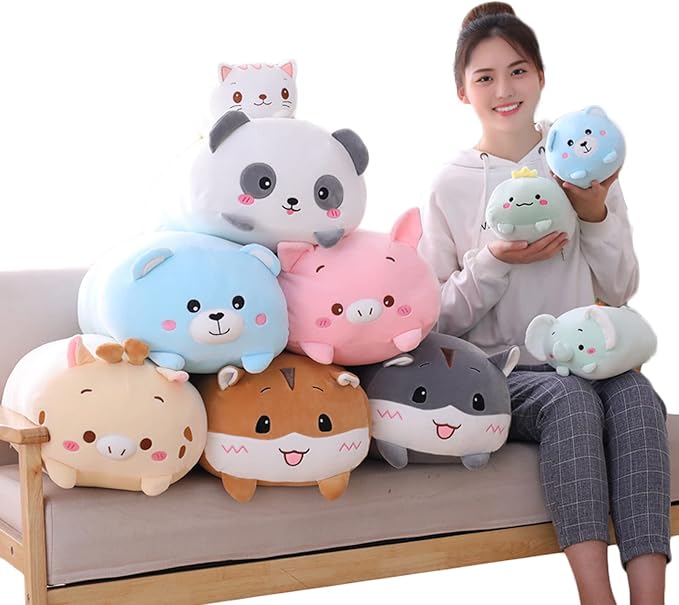 Bear Plush Stuffed Animal Toy Cylindrical Hugging Pillow Gifts for Kids Birthday, Valentine, Christmas, 8inch