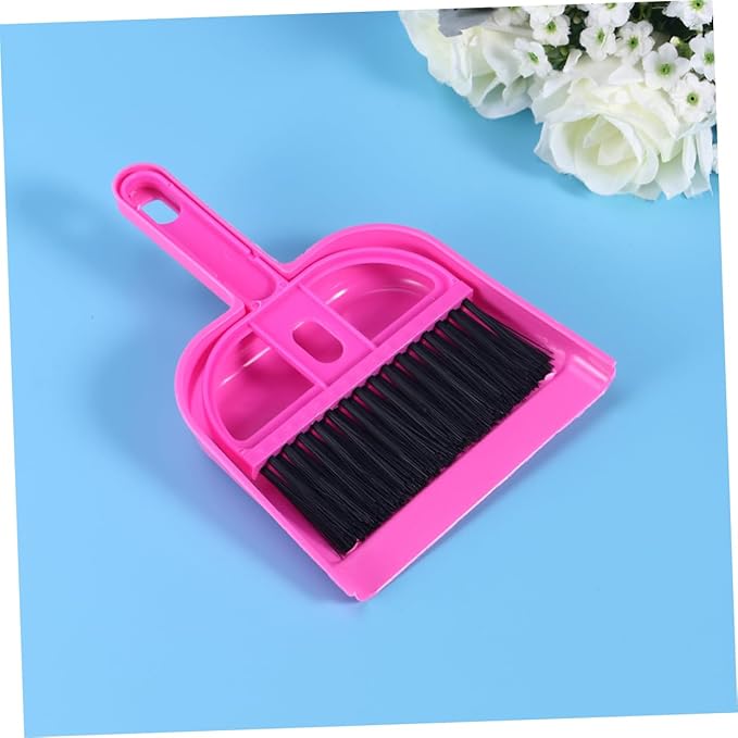 Practical Cleaning Set for Small Pet Cages Broom Dust Pan for Cage Cleaning