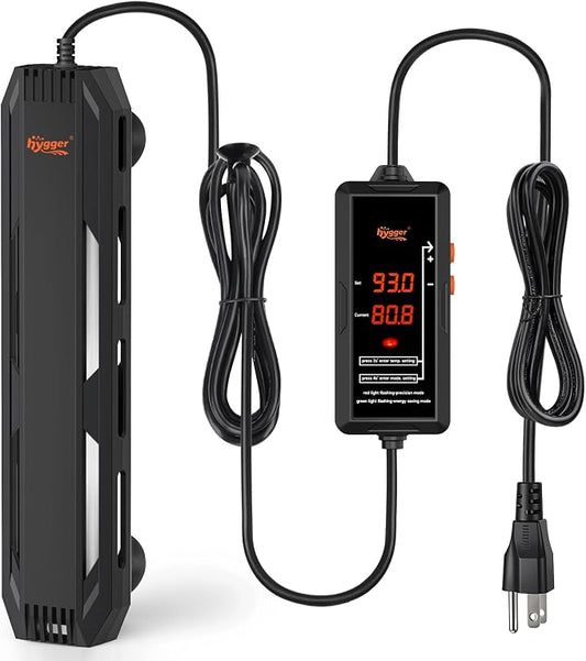 hygger Submersible Aquarium Heater, Adjustable Temperature Fish Tank Heater with Overheat & Dry Run Protection Alarm for Freshwater Saltwater Fish Tanks, 500W for 65-130 Gallon