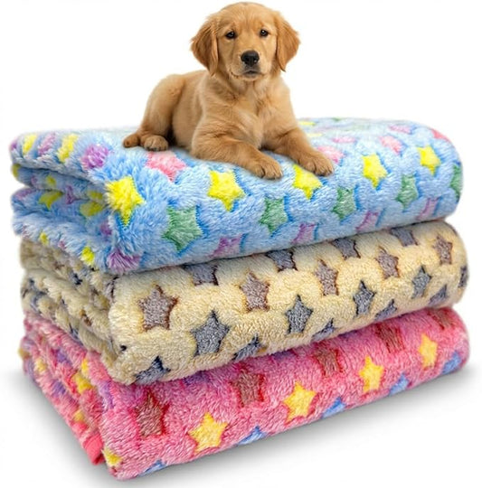 Dog Blankets for Small Medium Large Dogs, 3 Pack Dog Blanket Washable 23" x 16", Gifts Puppy Essentials, Fuzzy Soft Pet Mat Throw Cover for Kennel Crate Bed,Cat Blanket, Blankets for Dogs, Pet Blanket