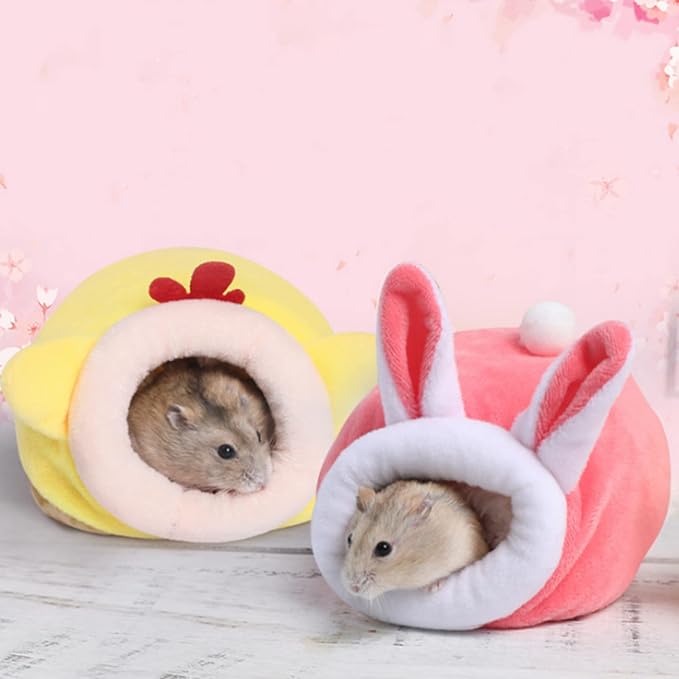 Guinea Pig Bed 3 Pack Cozy Small Animal Hideouts Washable Fleece Rabbit House Winter Warm Sleeping Bedding Cage Accessories for Bunny Hamster Squirrel