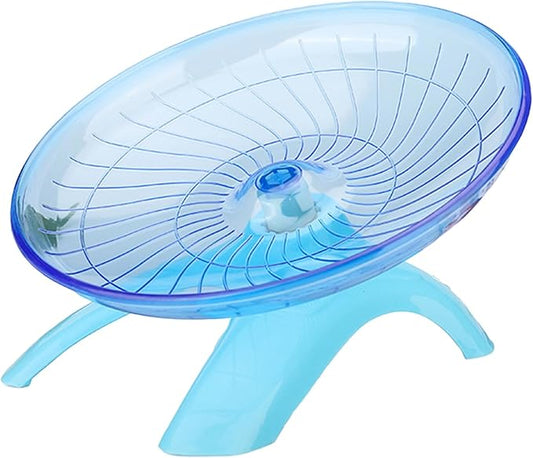 7 "Blue Small Animal Flying Saucer Running Wheel, Does not Produce Noise, for Hamsters, Hedgehogs, Guinea Pigs, and Other Small Animals to Ensure The Safety of Sports