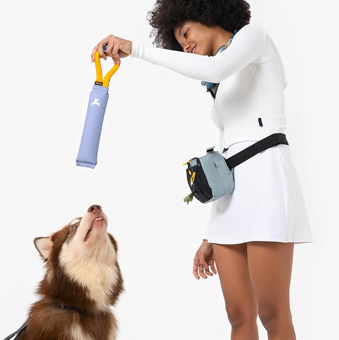 OllyDog Tugger | Durable Dog Tug Toy | Recycled | Tough Dog Bite Pillow | Handle | Interactive Pull Toy | Fetch & Training (Blue Heron)