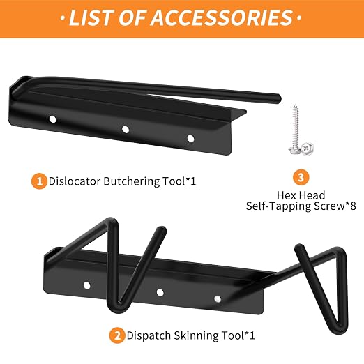 Heavy Metal Rabbit Dispatch Dislocator & Skinning Tool Set – Cervical Dislocation Tool for Humane Butchering, Ideal for Processing Rabbits, Squirrels, and Other Small Animals