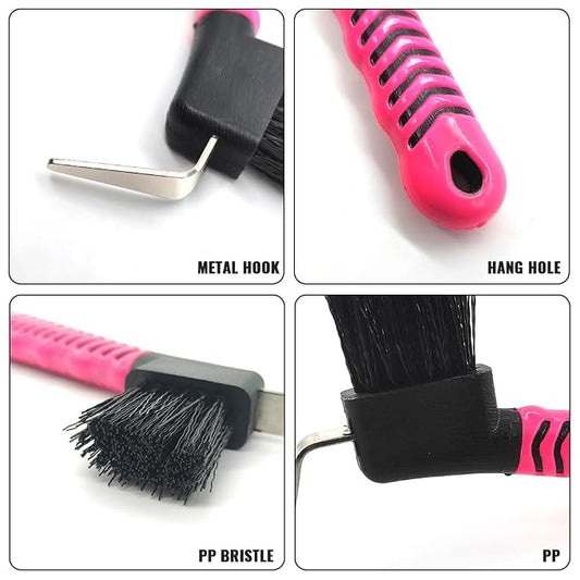 Horse Grooming Tool - Hoof Brush with Stiff Bristled Bristles and Soft Rubber Handle, Efficiently Cleans Horse Hooves and Doubles as a Mud Remover for Boots, Random Color 4PCS