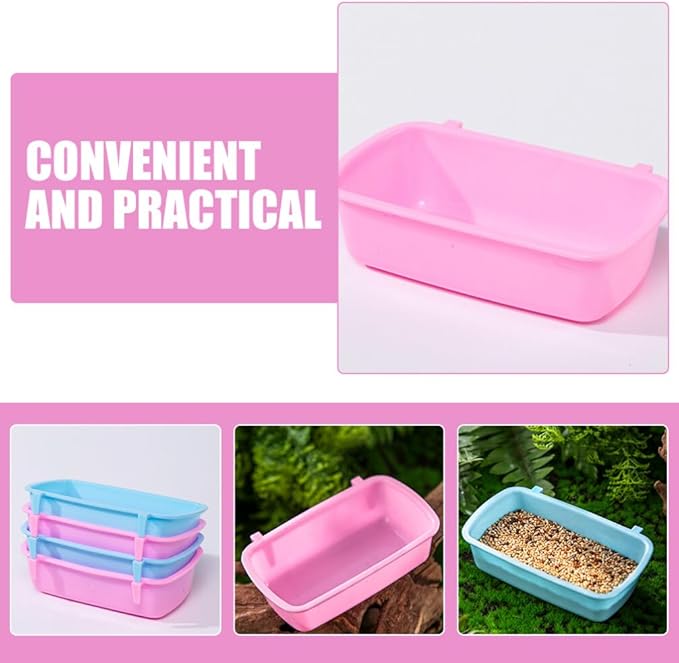 POPETPOP Small Animal Food Bowls 4.72 Inch Hanging Hamster Feeder Bowls for Water and Food Storage Compact Rodent Feeding Dishes for Hamsters Chinchillas and Small Pets Set of 6