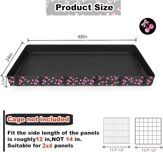 DZWLKJ Guinea Pig Cage Liner,Washable Tarp Bottom Base,Cherry Graphic ,24"x48", Reusable for Rabbit, Chinchilla, Hedgehog, Ferret & Other Small Animals.