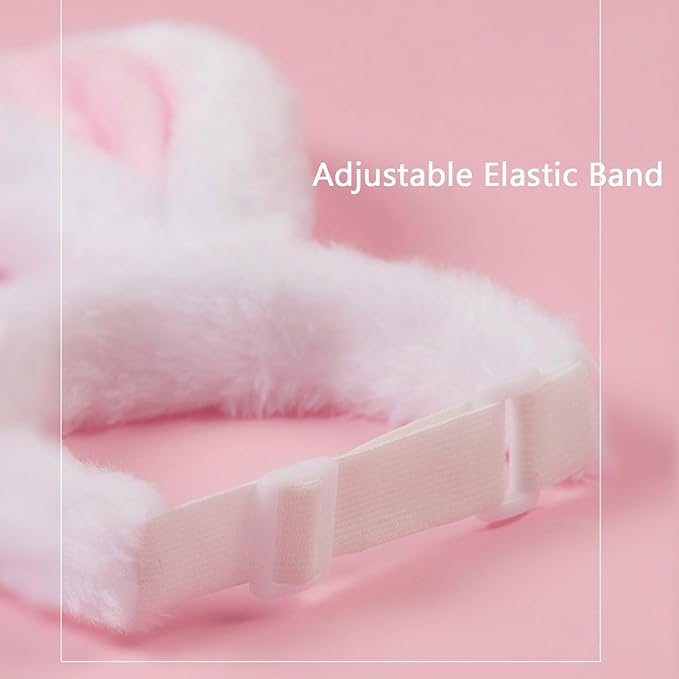FLAdorepet Dog Rabbit Bunny Ear Headband Headwear Hat,Halloween Easter Cat Bunny Costume Outfits for Small Medium Large Dogs Pet Hair Accessories Apparel (S(Head Girth 10"), White)
