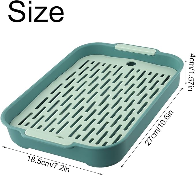 Ped Litter Box Trainer with Detachable Grid Tray for Rabbits Guinea Pigs Hamsters Chinchillas Ferrets Birds Sturdy Plastic Toilet Training Pan Easy Clean Smooth Corner(B)