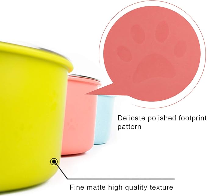 Crate Dog Bowl, Water Food Bowls for Dog Kennel Cage, Removable Stainless Steel Hanging Pet Bowl for Dogs, Cats, Puppies (Small, Grass Blue)