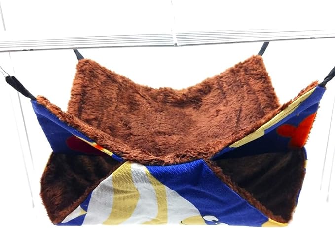 GLOGLOW Pet Hamster Hammock, Soft Velvet Cotton Sleeping for Hamsters and Small Pets, Warm Double Layers Hammock for Guinea Pigs and Ferrets (34 * 34) (*)