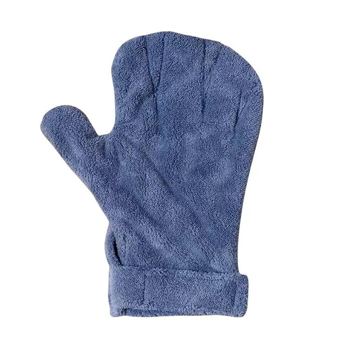 1Pcs Bite-resistant Gloves Adjustable Hamster Bite Proof Glove and Grooming Brush Set Soft Cleansing Brush Massage Combs, Guinea Pig Brush, Hamster Care Set for Hamsters, Ferrets, Hedgehog (Blue)