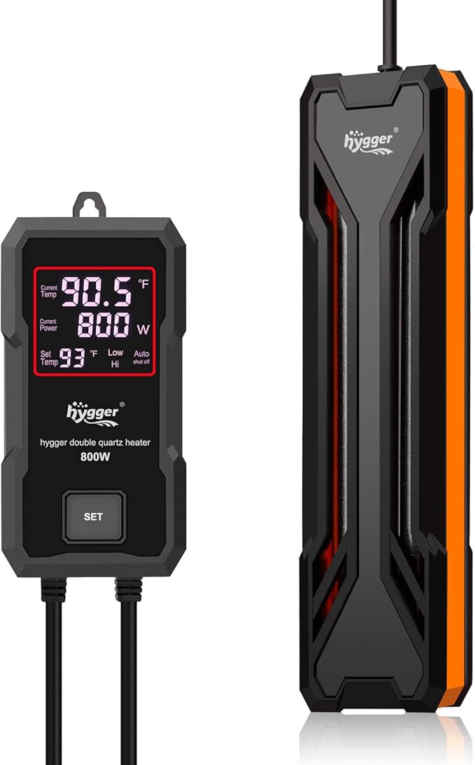 hygger Aquarium Heater 300W/500W/800W/1000W, Submersible Fish Tank Heater with Digital LED Controller and Intelligent Leaving Water Automatically Stop Heating System, for Freshwater and Saltwater