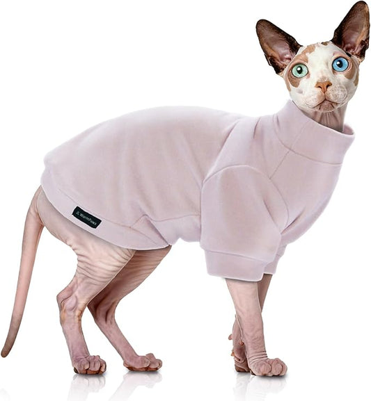 Sphynx Cat Sweater Hairless Cat Clothes Sweater Shirt Soft Warm Long Sleeves Pullover Pet Clothes Pajamas Dog Cloth for Small Dogs Jumpsuit Pet Sweaters (Pink, X-Large)