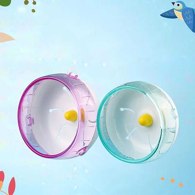 Hamster Exercise Wheels, Quiet Animals Exercise Running Toys Spinner Hamster Running Wheels with Adjustable Stand for Hamsters Gerbils Mice Or Other Small Pet Animals (Pink, 17.5cm)