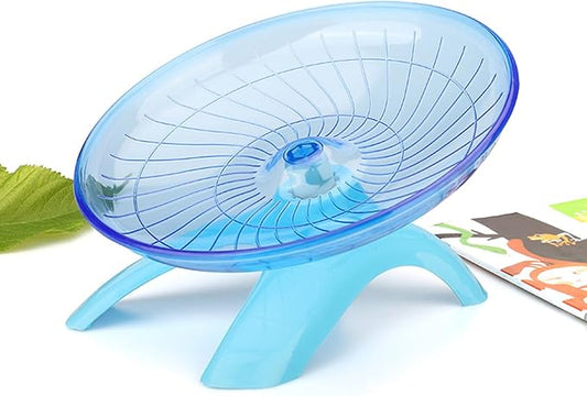 7 Inch Silent Hamster Wheel - UFO Exercise Wheel for Small Animals (Blue, Ultra Quiet & Safe)