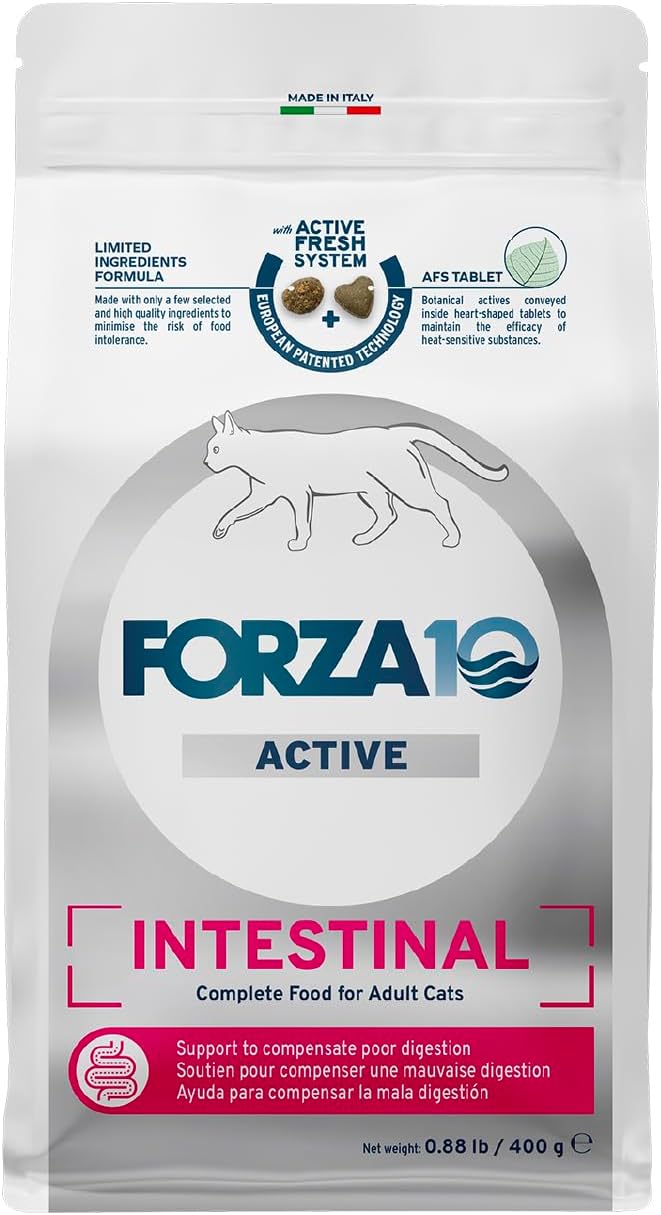 Forza10 - Cat Food, Vet-Apoorved Pet Food for Sensitive Stomachs and Digestive Support, Non-GMO, Fish Flavor, Made in Italy (0.88 lb)