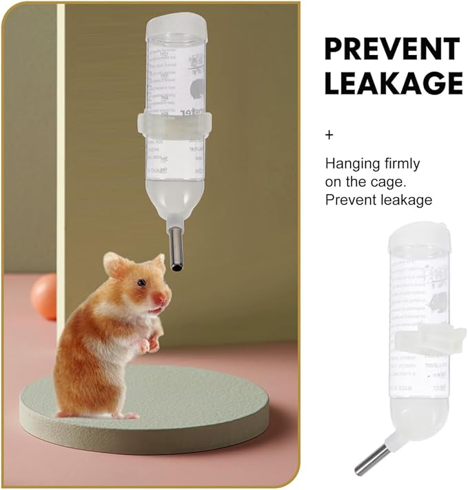 Totority Leakproof Hamster Water Bottles 4 Pack 4.23Oz Small Pet Drinking Feeder with Roller Ball Nozzle Easy Clean Secure Fixation for Cage or Travel