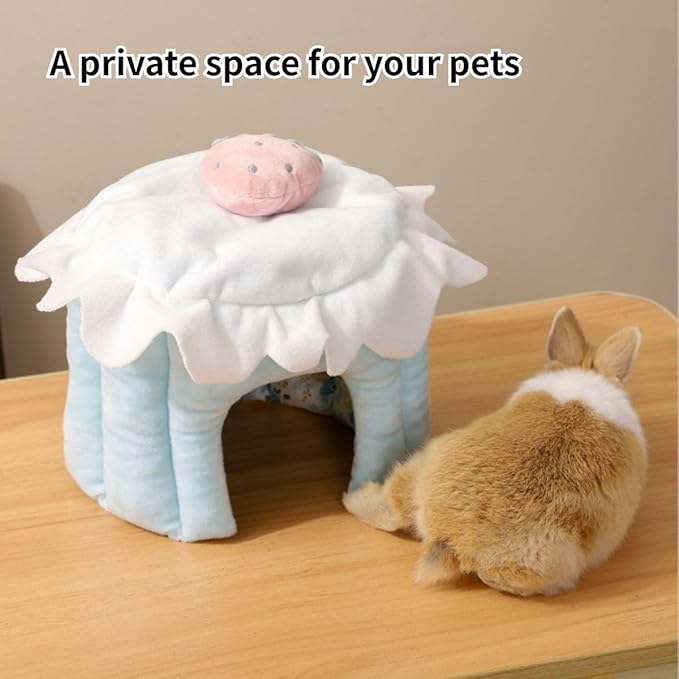 Cake Shaped Guinea Pig Hideout Tunnel, Cage Accessories for Bunny, Hamster, Chinchilla, Ferret, Rabbit and Other Small Pets (Pink,S)