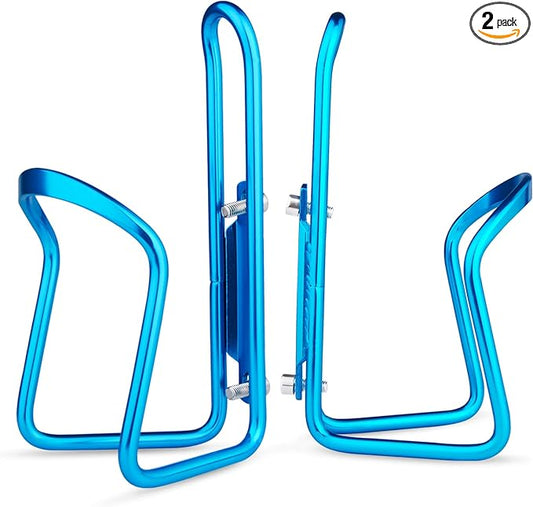 FiveBox Bike Water Bottle Cage, 2Pack Cycling Bicycle Water Bottle Cage Holder Bracket for Mountain Bike MTB Road Bike, Bike Accessories, Made of Lightweight Aluminum Alloy (Blue)