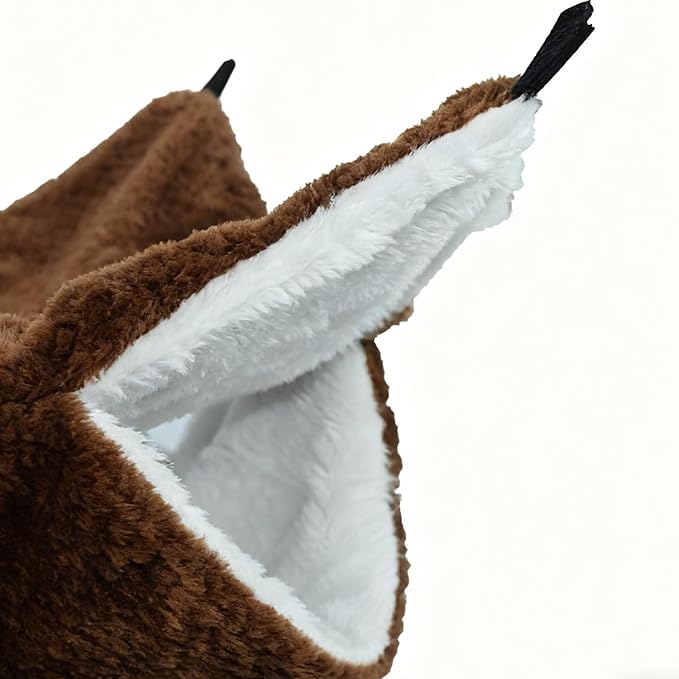 Ferret Hammock | Warm Plush Nest Cave - Pet Hammock | for Sugar Glider, Ferret, Hamster, Sleeping, Resting, Hiding, Playing, Climbing, Winter