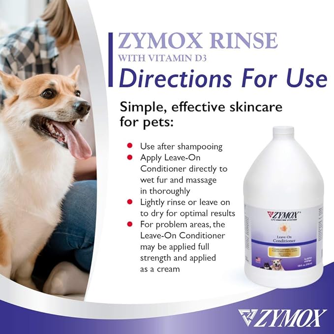 ZYMOX Leave-in Conditioner with Vitamin D3 for Cats & Dogs, 1gal