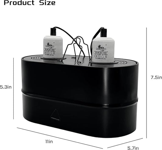 Dual Reptile Light Fixture Deep Dome,Max 150W,UV Lamp Fixture Dual Lamp Cap for Reptiles Terrarium with Two Independent Switches Heat Lighting Lamp Kit.