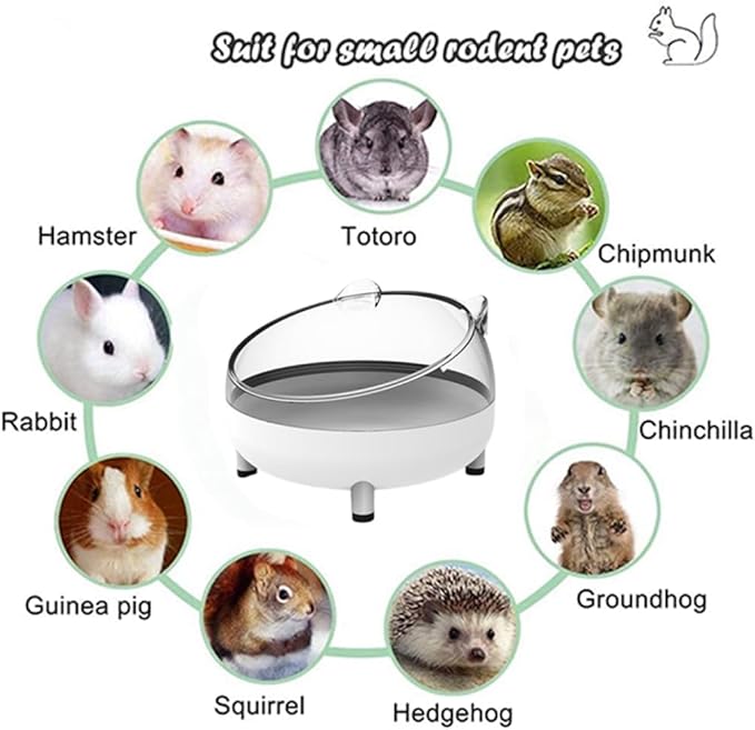 Hamster Food Bowl Elevated Tilted Pet Feeder Sand Bathtub Reduces Neck Strain for Small Pet Ferrets Dwarf Hamsters Gerbils Mice Puppies (White)