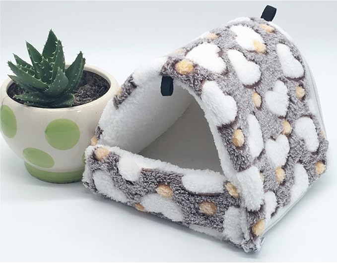 2 Pieces Small Pet Cage Hammock Guinea Pig Bed Hideout, Warm Rat Hammock Bed Bunkbed Sugar Glider Hammock Guinea Pig Cage Accessories Bedding for Squirrel Rat Hedgehog Chinchilla Nest Tent (Coffee)