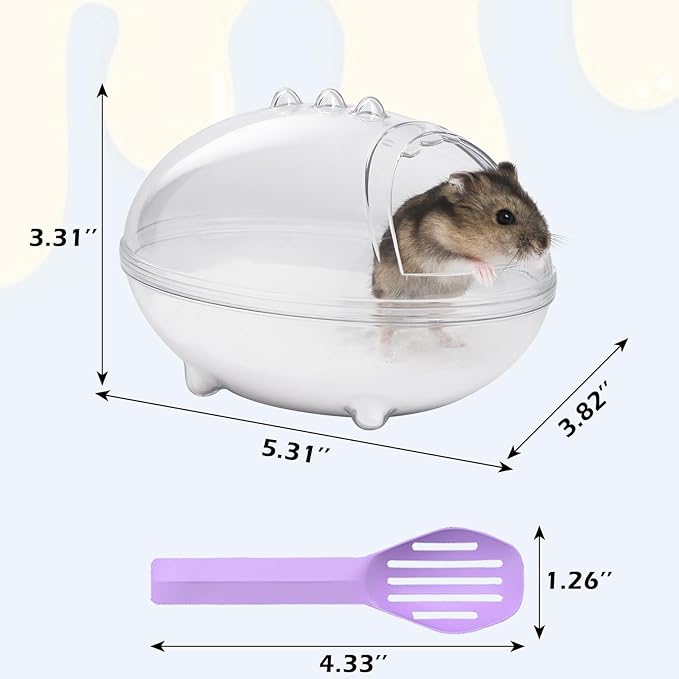 IBWell Transparent Hamster Sand Bath Container Hamster Sand Box, Hamster Cage Accessories Bath Keeps Sand Contained