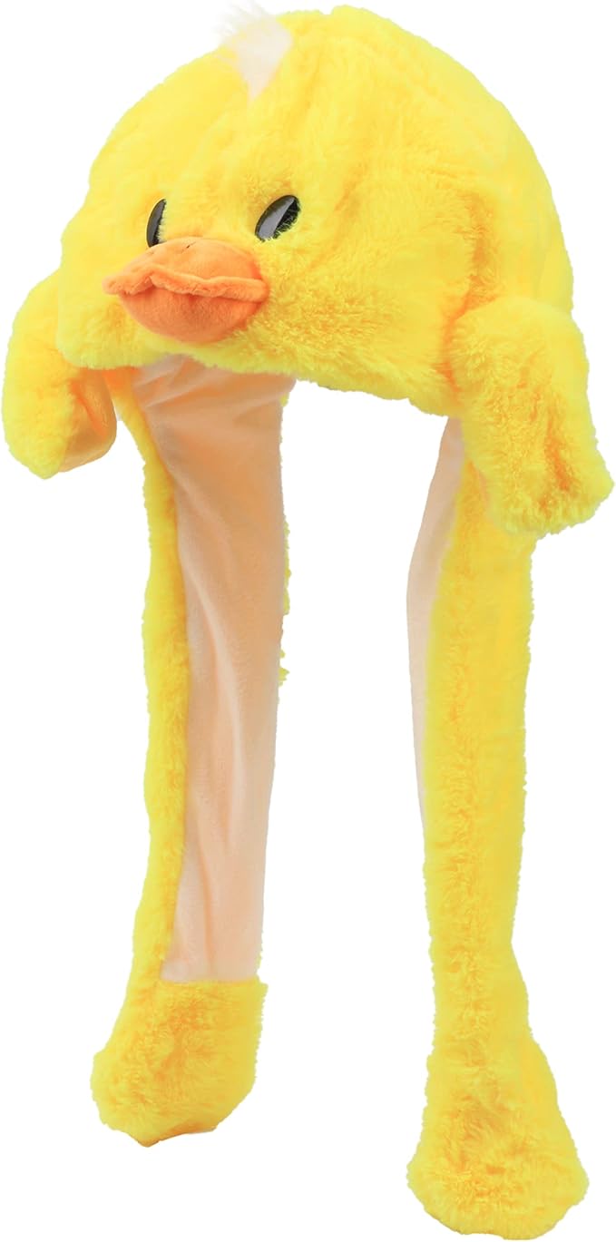 Bubblepompom Animal Hat with Ears Moving Jumping Pop Up Beating Hat Plush Holiday Cosplay Dress Up Funny Gift for Kids