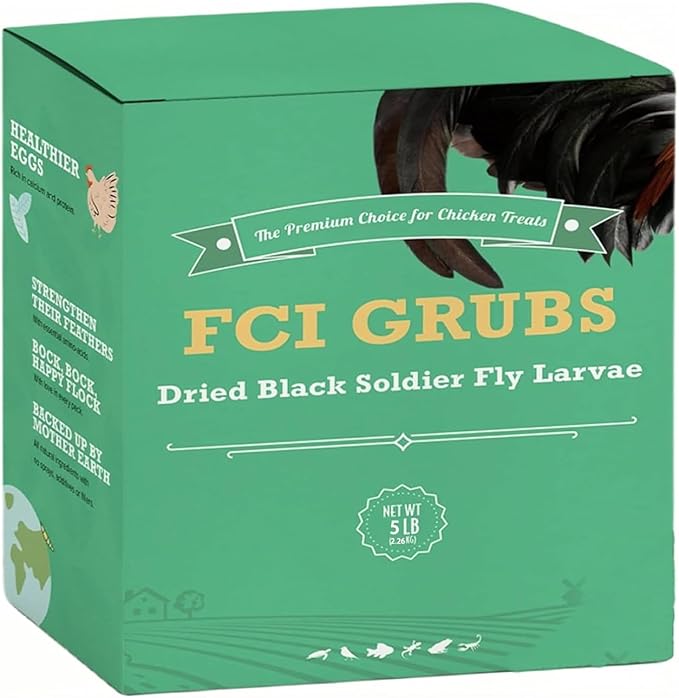 5LB Dried Black Soldier Fly Larvae for Chickens,High Calcium,Non-GMO,60-100X More Calcium Than Mealworms,Treat for Laying Hen,Ducks,Wild Birds,Turtles