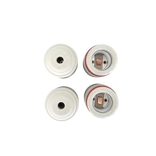 UL Listed E26 Ceramic Lamp Socket, 660W High-Temp Porcelain Light Holder for Brooder Heat Lamp, Reptile Basking Fixture, DIY Replacement (White, 4-Pack)