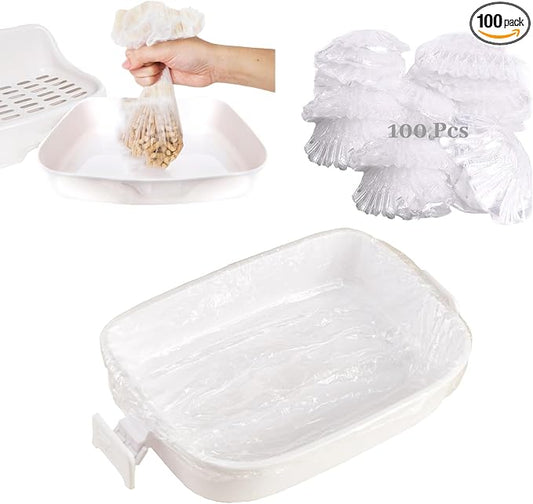 BNOSDM 100 PCS Rabbit Cage Liners Disposable Guinea Pig Cage Liner Hamster Tray Liner Plastic Small Animals Bedding Waste & Litter Pan Bag Universal Toilet Film for Bunny Hedgehog Ferret Rat
