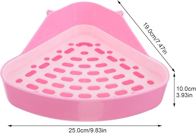 Triangle Pet Toilet for Small Animals - Rabbit Litter Box Corner Potty Trainer for Guinea Pigs Hamsters Chinchillas Ferrets Leak-Resistant .8X7.5X3.9 Inch