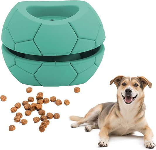 2-in-1 Treat Dispensing Dog Toys & Puzzle Toy with Bully Stick Holder - Durable Natural Rubber Dog Chew Toy for Aggressive Chewers, Boredom & Anxiety Relief, Teeth Cleaning