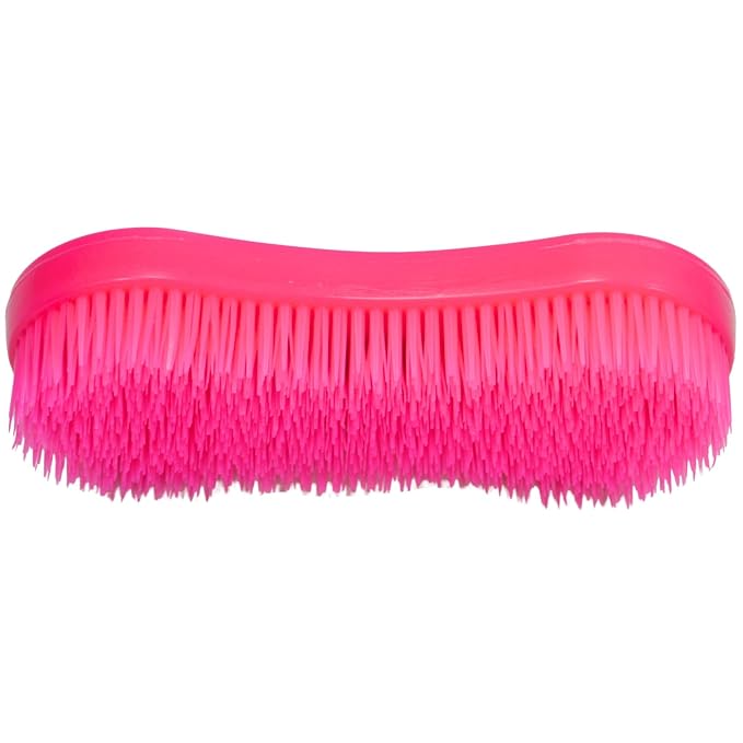 Intrepid International Magic Horse Brush, for Horse Grooming Kit w/Durable Plastic Bristles, Horse Brushes for Grooming, Dark Pink