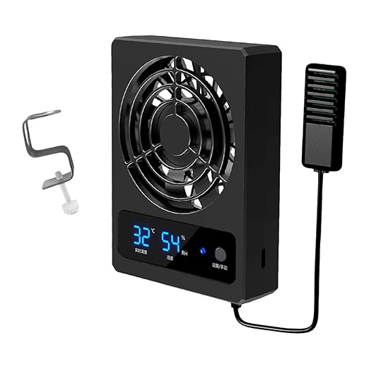 Reptile Ventilation Fan with Humidity Control Accurate Powerful Noiseless Fan Thermometer and Humidity Gauge for Reptile Tank- Celsius